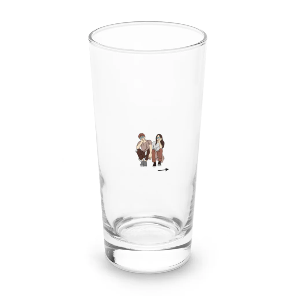 TAIYO 猫好きの個性カップルデッサン Long Sized Water Glass :front