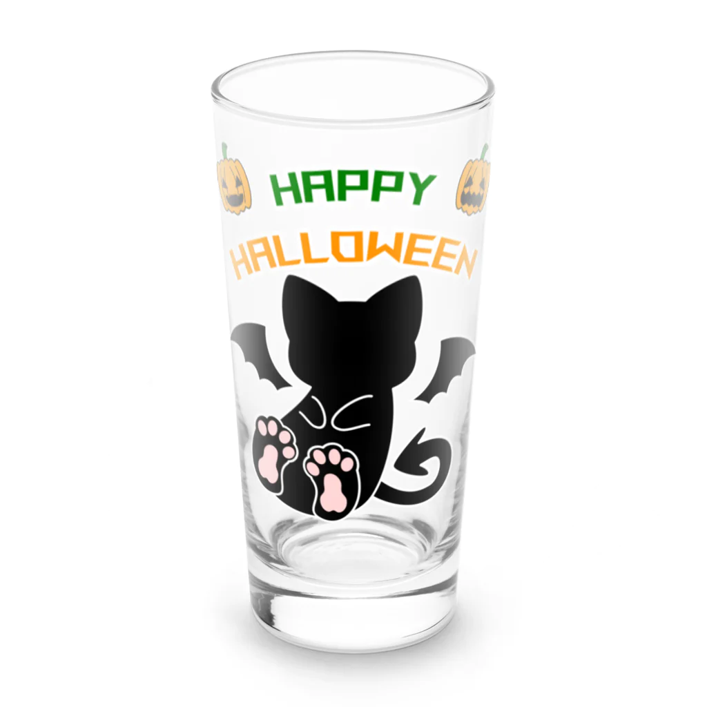 A33-gwのハロウィンねこうもり Long Sized Water Glass :front