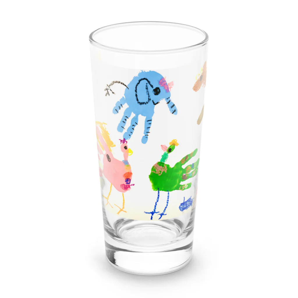 おててのどうぶつえんのおててのどうぶつえん Long Sized Water Glass :front