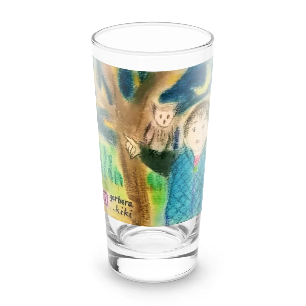 キキとココからのいおちゃん＆フクロウくん Long Sized Water Glass :front