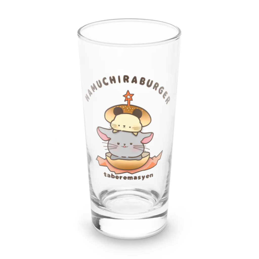 ハムスターとチンチラ kinchan_kohakuのはむちらバーガー(ハムスター、チンチラ) Long Sized Water Glass :front