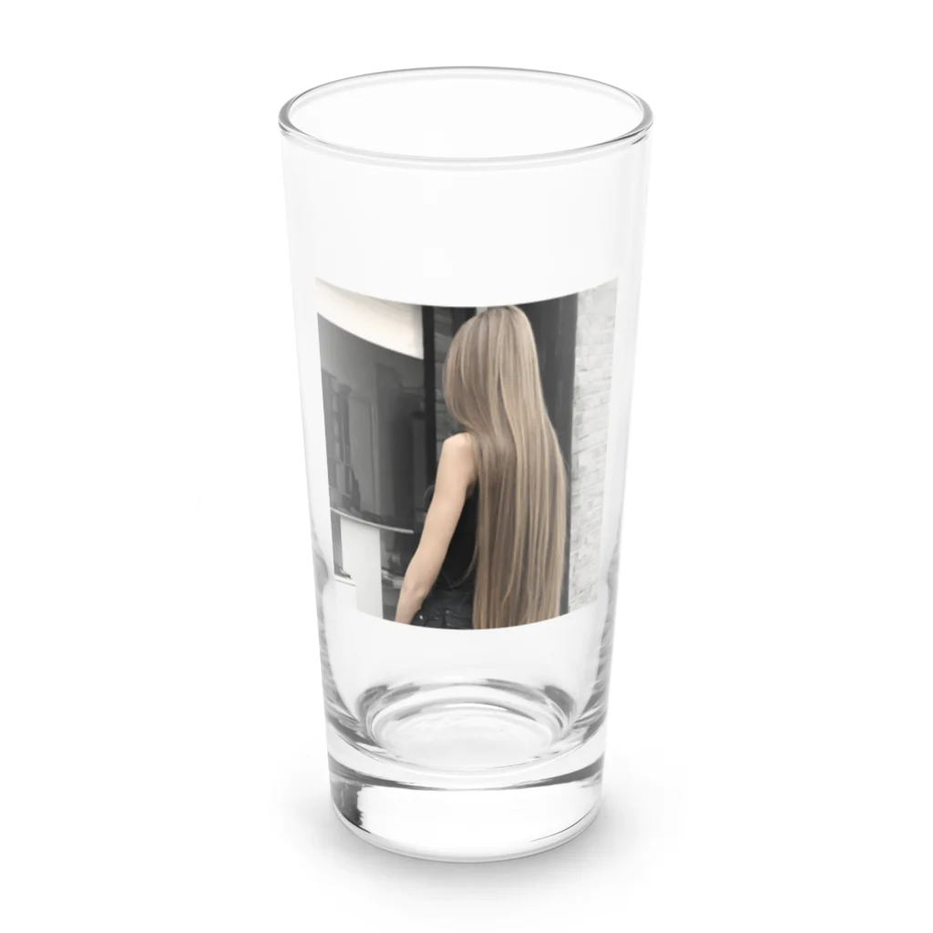 癒しと萌えとかわいいお店✨の流れる髪 魅惑的な女性の長い髪のイメージ Long Sized Water Glass :front