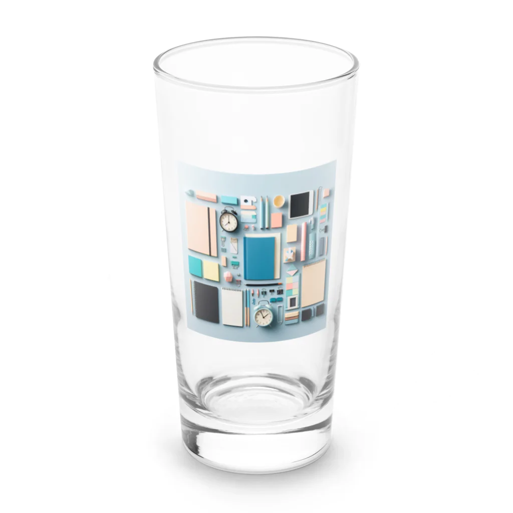 Lock-onの文房具大好き❤青色01 Long Sized Water Glass :front