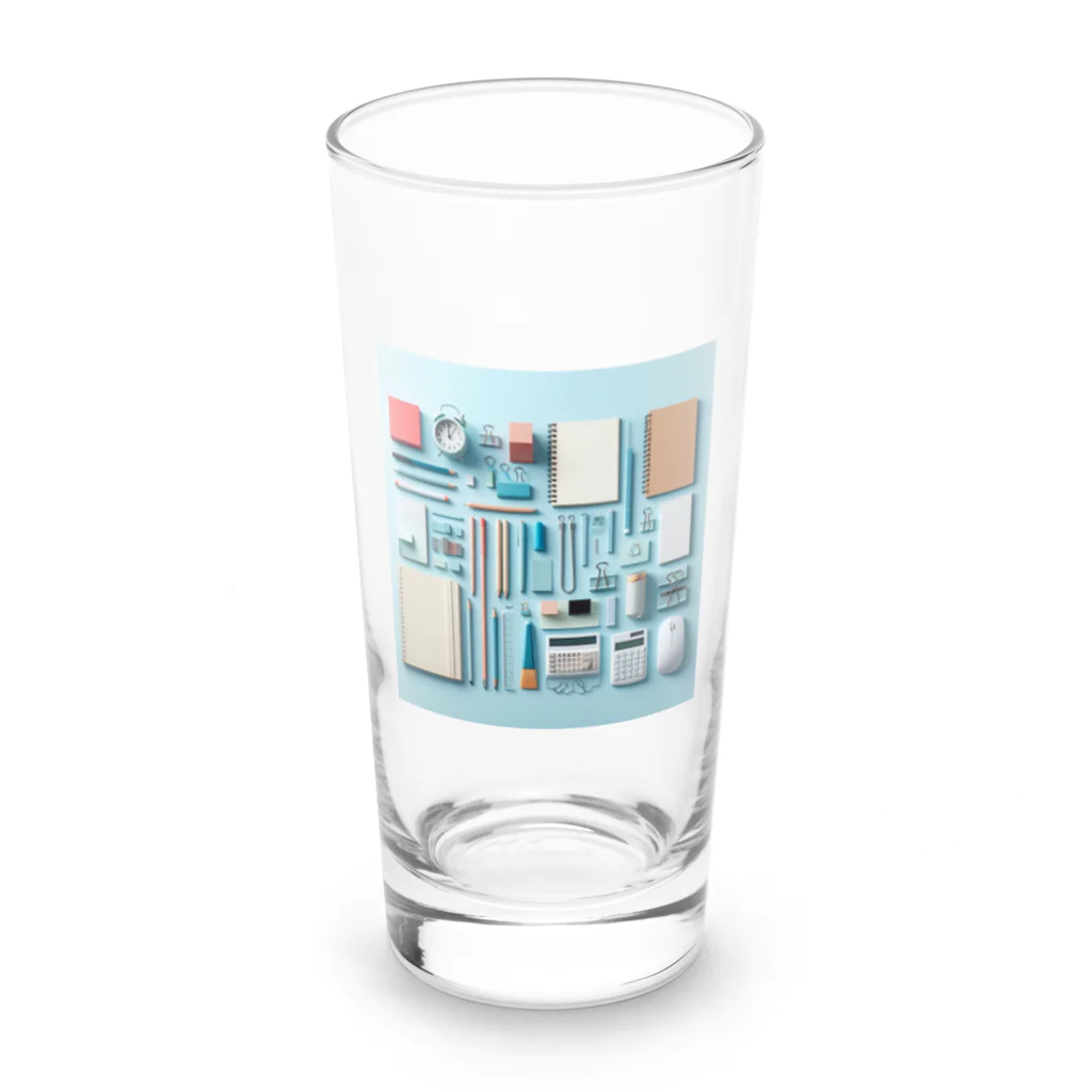 Lock-onの文房具大好き❤青色03 Long Sized Water Glass :front