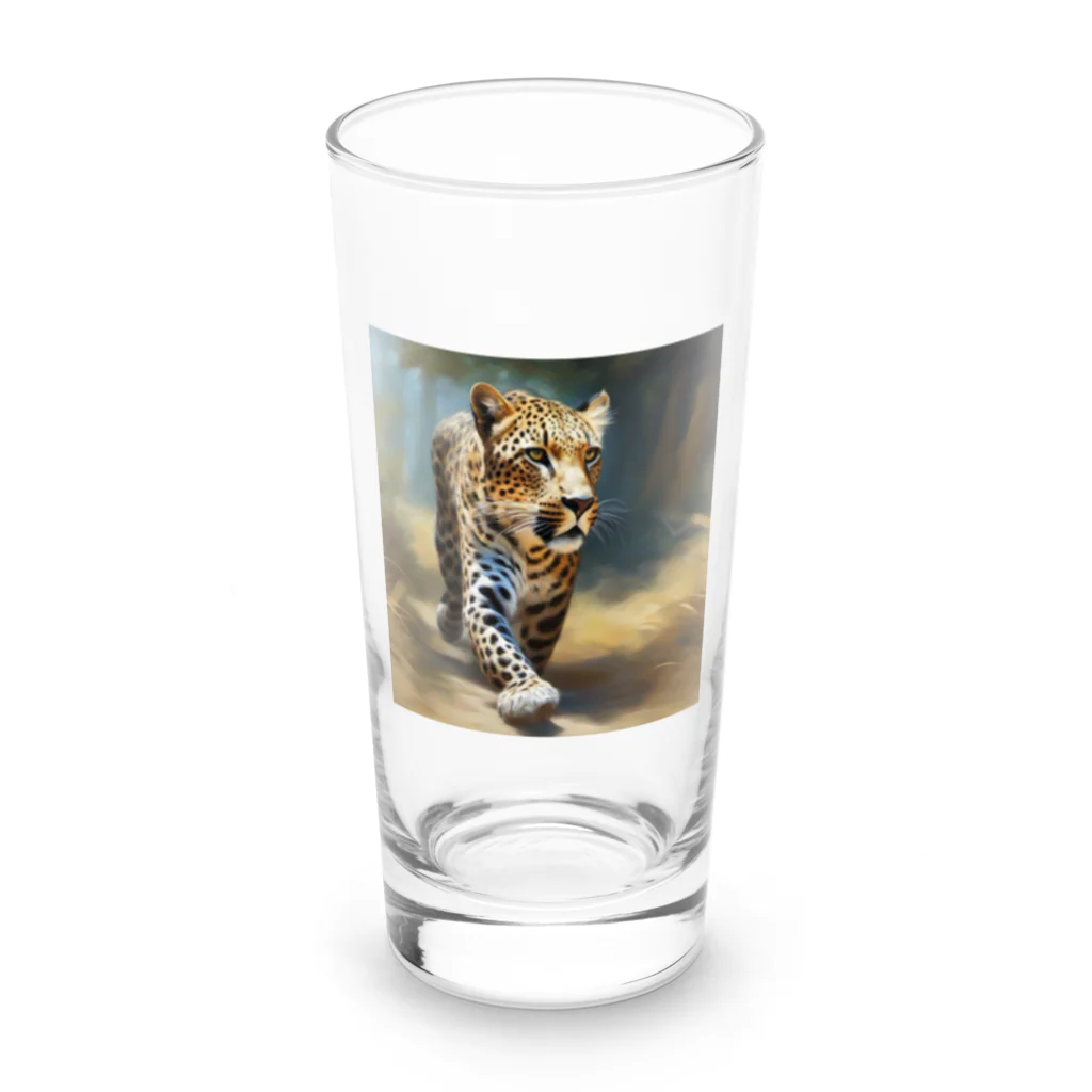 P.H.C（pink house candy）の獲物を求めて歩くヒョウのグッズ Long Sized Water Glass :front