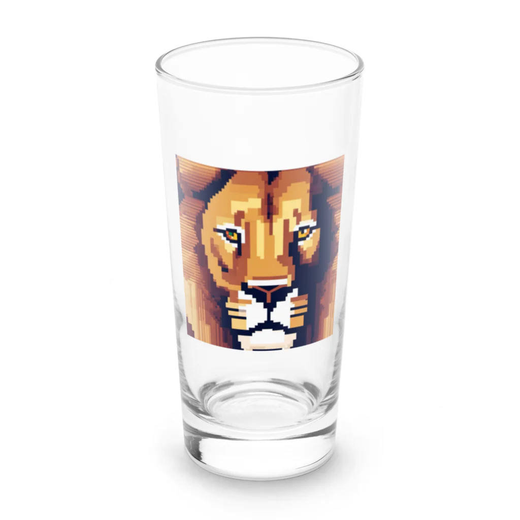 DJシャークのドット絵ライオン Long Sized Water Glass :front