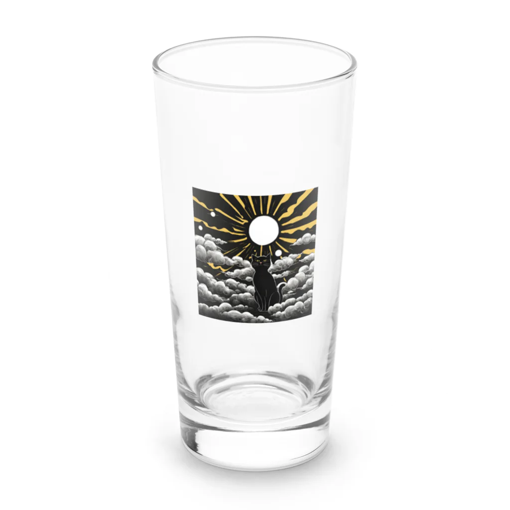 猫神様のありがたや〜（黒猫） Long Sized Water Glass :front