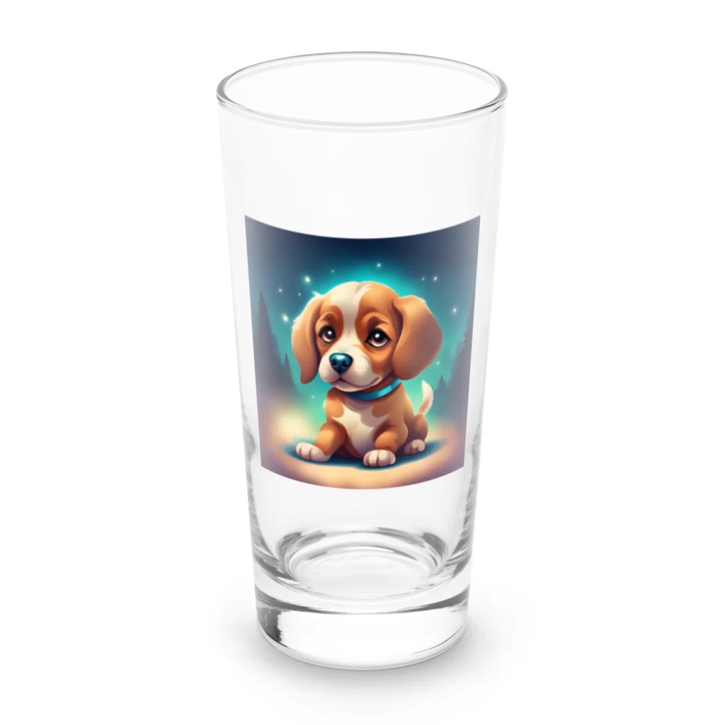 春乃遊羽アイディアイラストショップの可愛い犬のイラスト Long Sized Water Glass :front