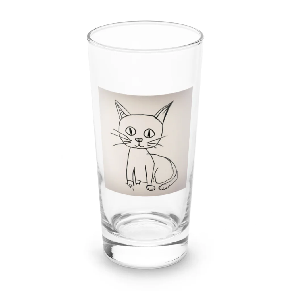 Kemasatariの猫の絵 Long Sized Water Glass :front