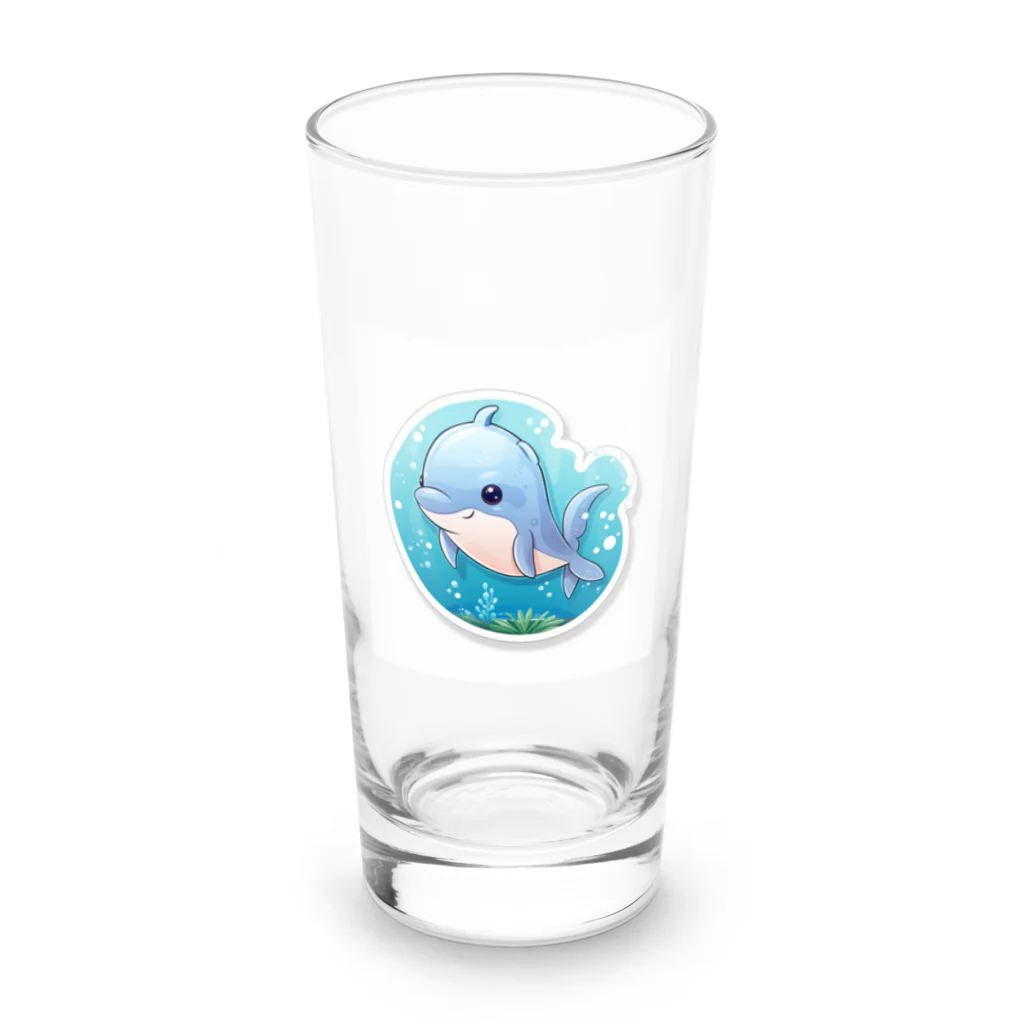 ワクワクセレブレイトのイルカくん Long Sized Water Glass :front