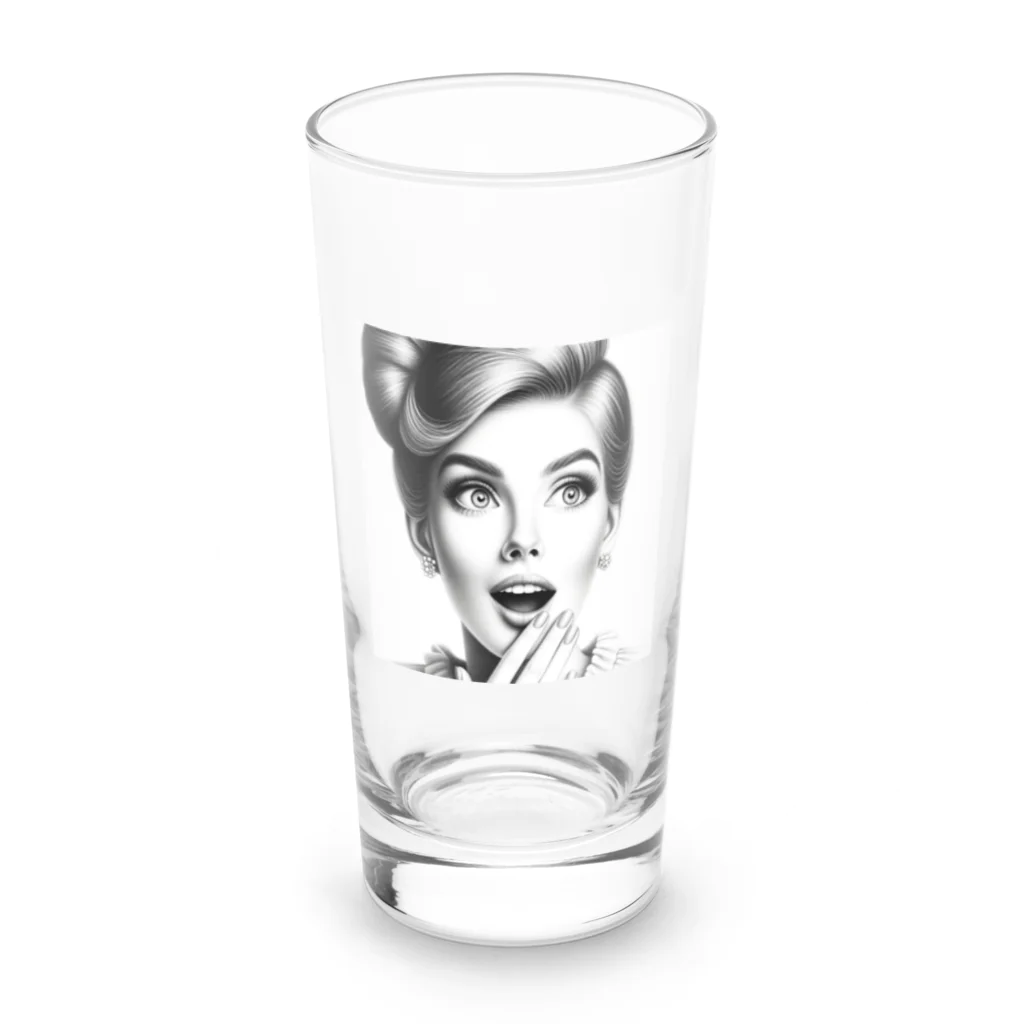 aoyama1964の驚く女性 Long Sized Water Glass :front