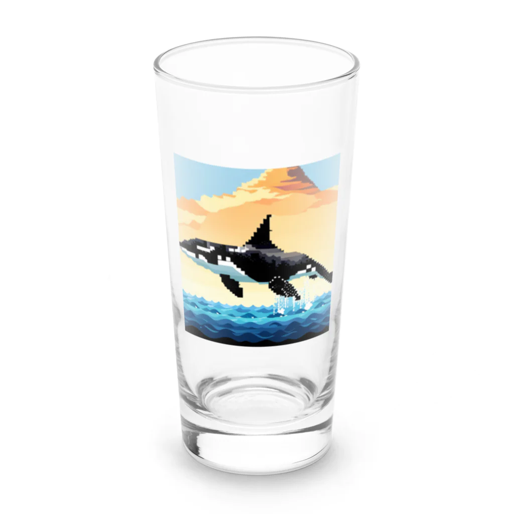 フリーダムの勇敢な海の王者、シャチ Long Sized Water Glass :front