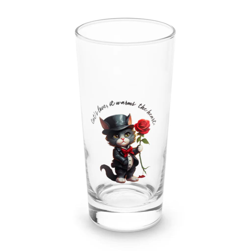 yasunekoの黒猫(ソックス) Long Sized Water Glass :front