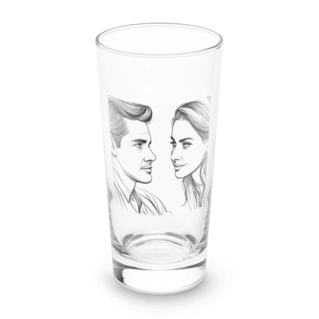 moribouの相手の話に耳を傾ける女性のアートグッズ Long Sized Water Glass :front