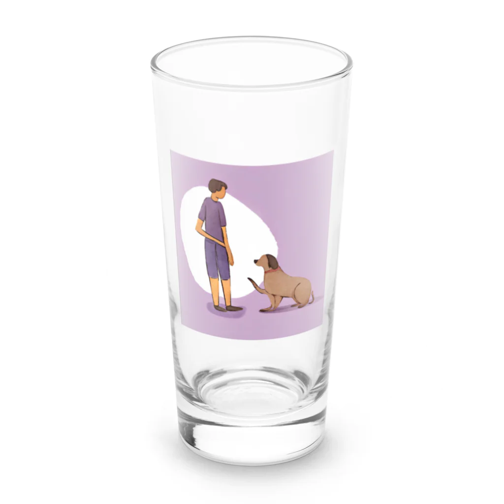 musashi-5の犬と人間 Long Sized Water Glass :front