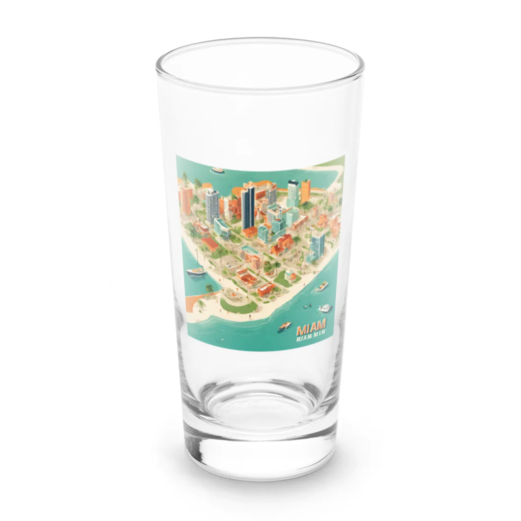 maeken work shopipのマイアミイラスト Long Sized Water Glass :front