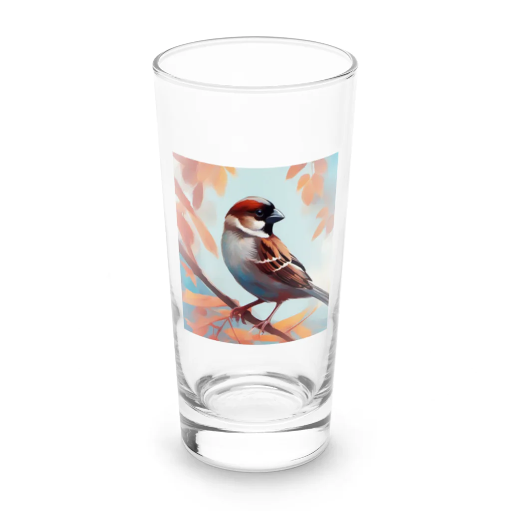 千裕アトリエ（いつもありがとう）のスズメ (House Sparrow) Long Sized Water Glass :front