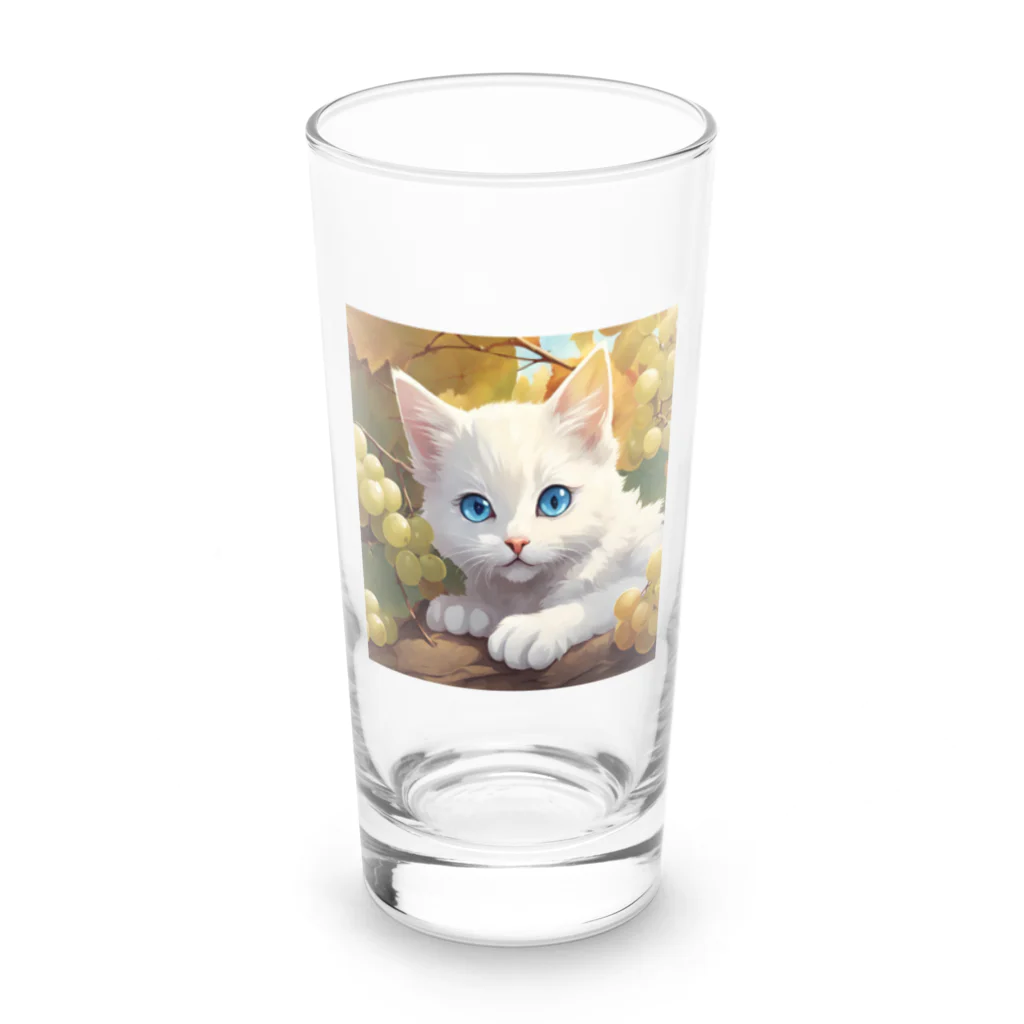 yoiyononakaの葡萄畑の番猫02 Long Sized Water Glass :front