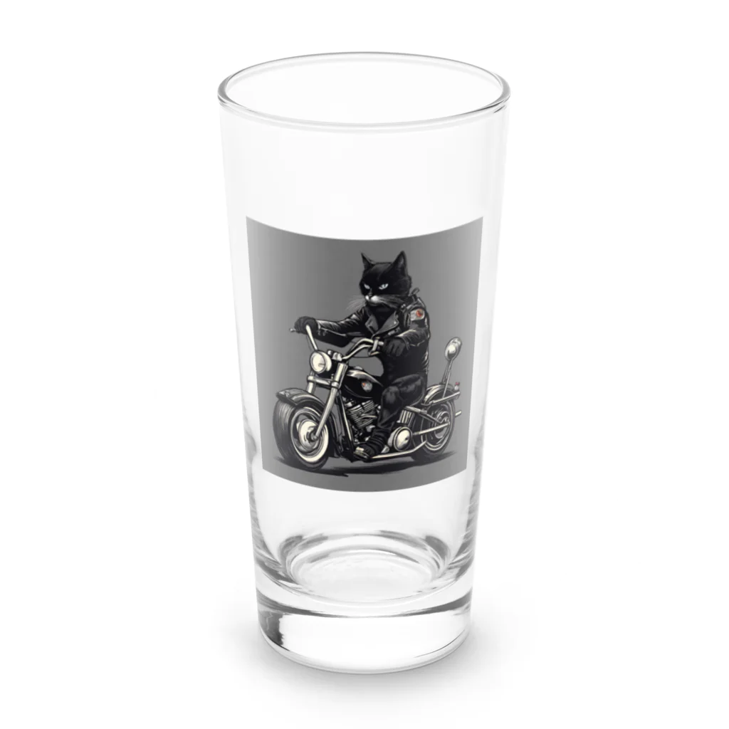 zkunmamaのワイルド黒猫 Long Sized Water Glass :front