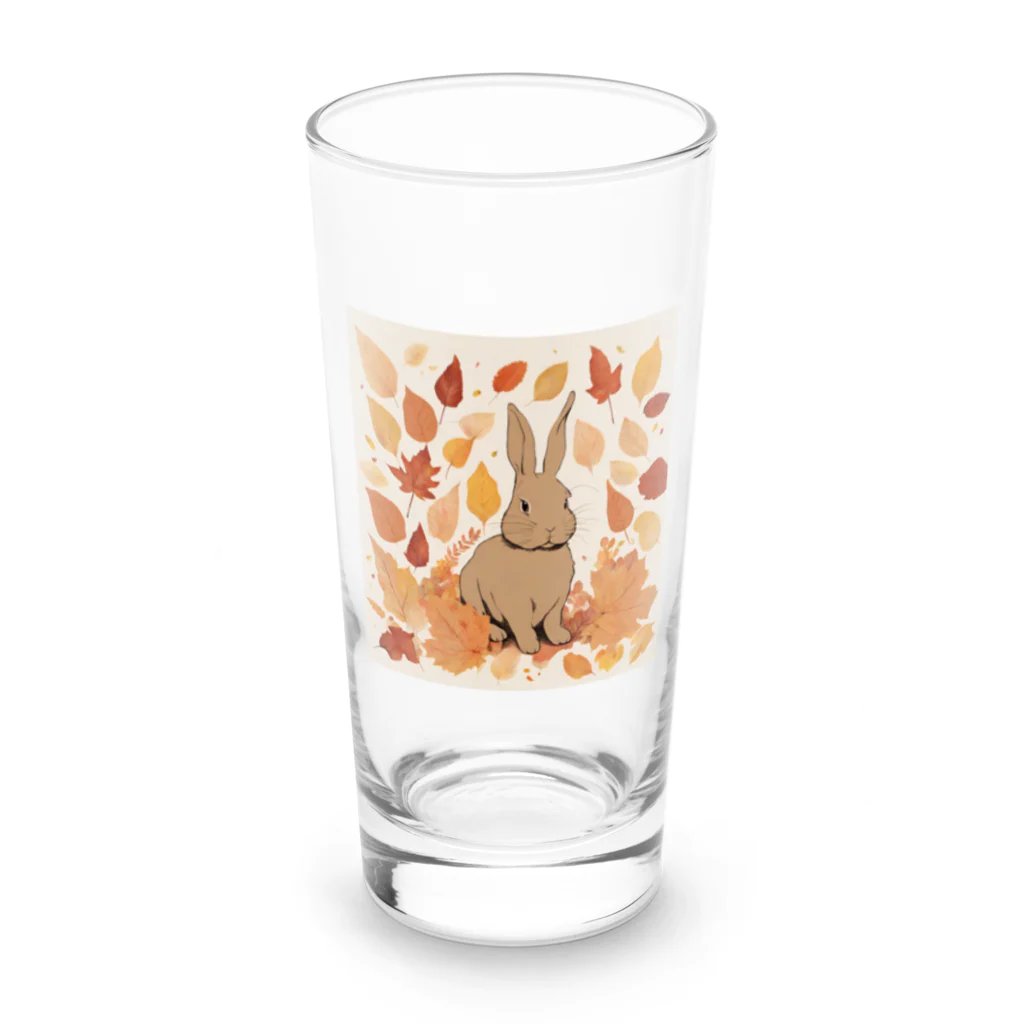 mojaの紅葉とうさぎ🐰 Long Sized Water Glass :front