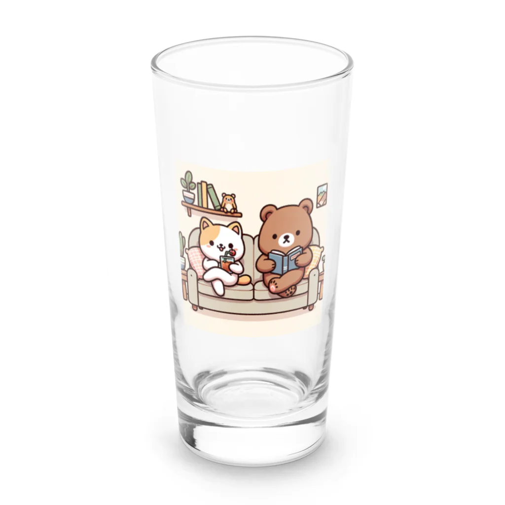 miketherockのゆるゆる休日Tシャツ Long Sized Water Glass :front