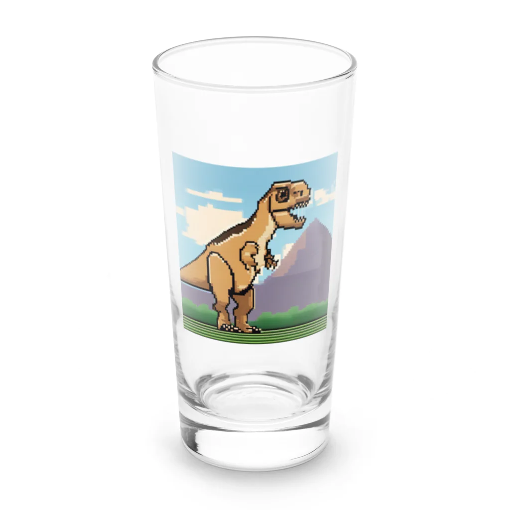 ROCKSWEBのドット絵　パキケファロサウルス Long Sized Water Glass :front