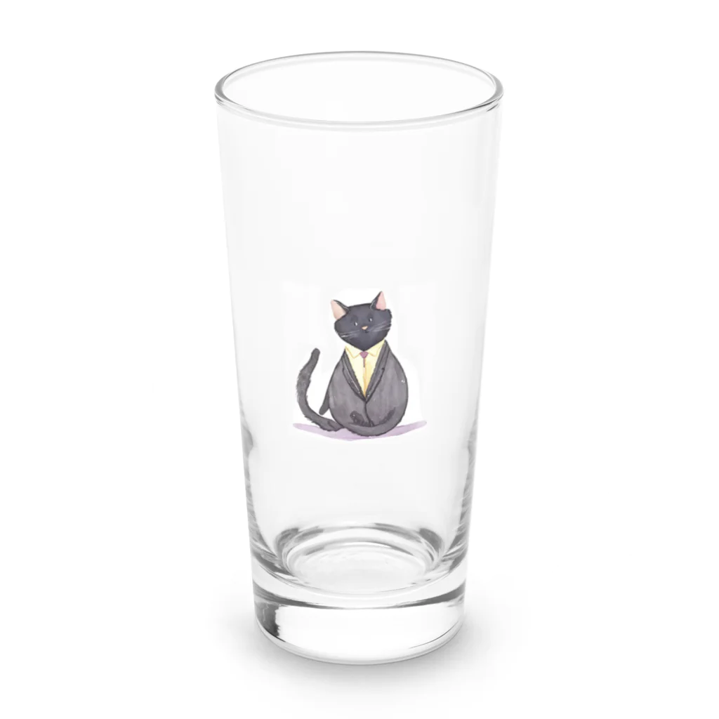 kgymのスーツ猫 Long Sized Water Glass :front