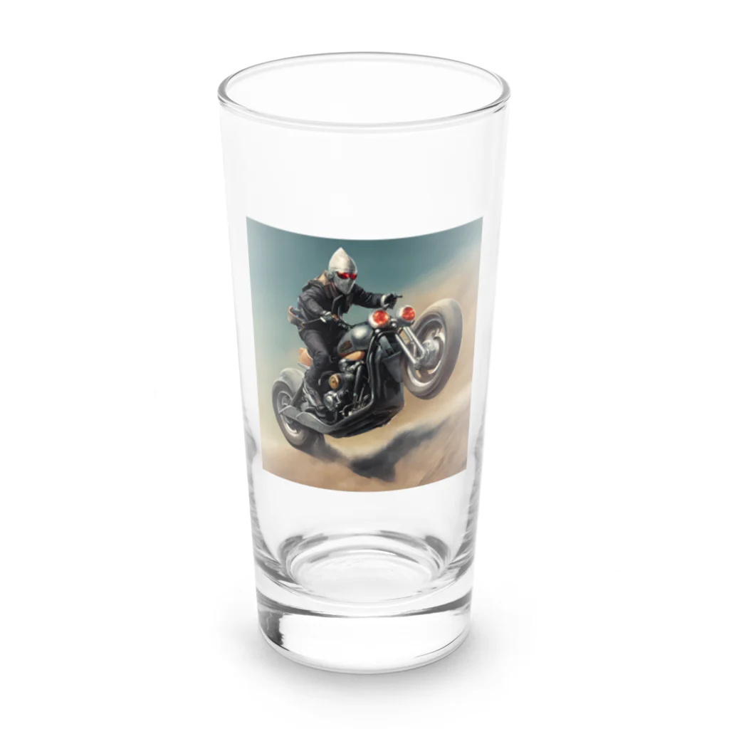 Yamapの仮面のバイク乗り Long Sized Water Glass :front