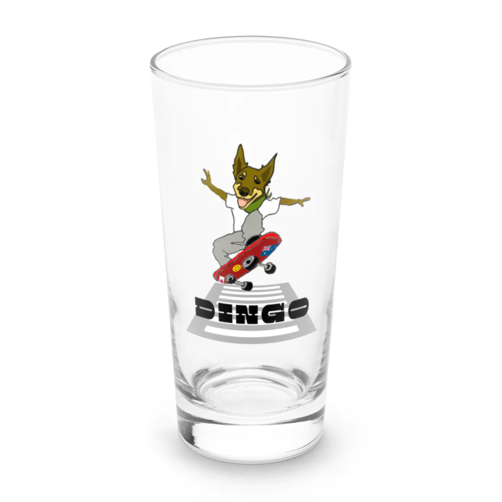 ikurama のDingo君スケボー挑戦！ Long Sized Water Glass :front