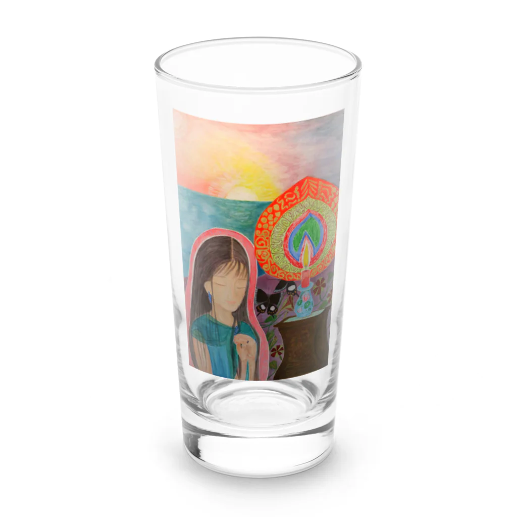 キキとココからのMagic hour / 穏やかな夕暮れの祈り Long Sized Water Glass :front