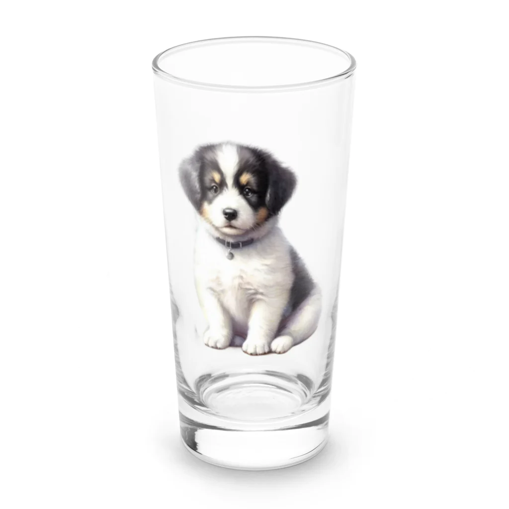 pondLeisurelyの愛らしい子犬 Long Sized Water Glass :front