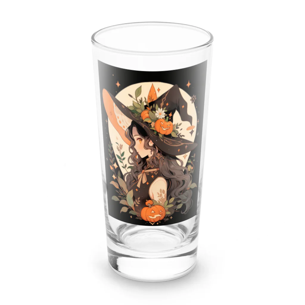 AIと愛とARTのSHOPのハロウィンの魔女 Long Sized Water Glass :front