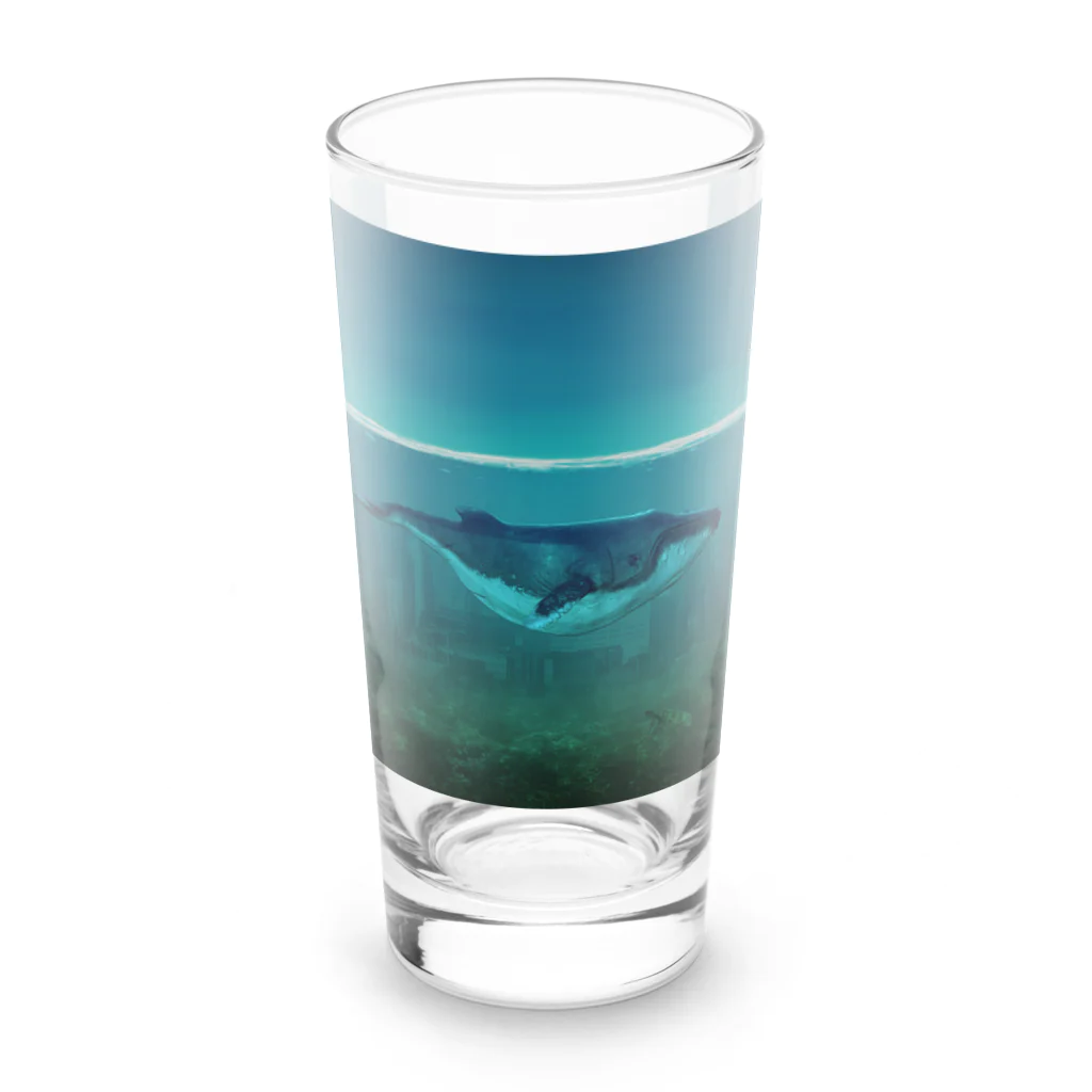 旨味教授といちごもちぷりんのシロナガスクジラと海に沈んだ都市 Long Sized Water Glass :front