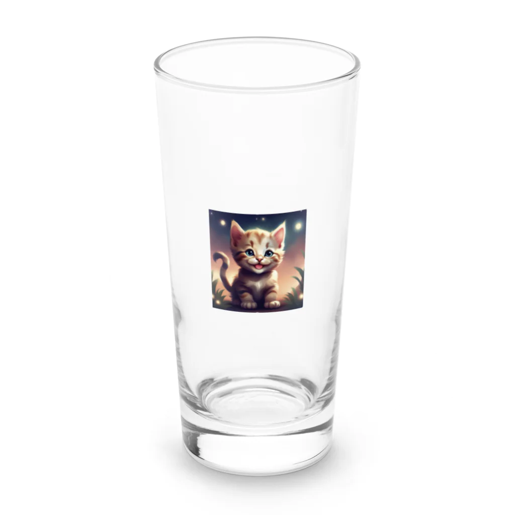 オタカラ館の笑顔の子猫グッズ ロンググラス前面