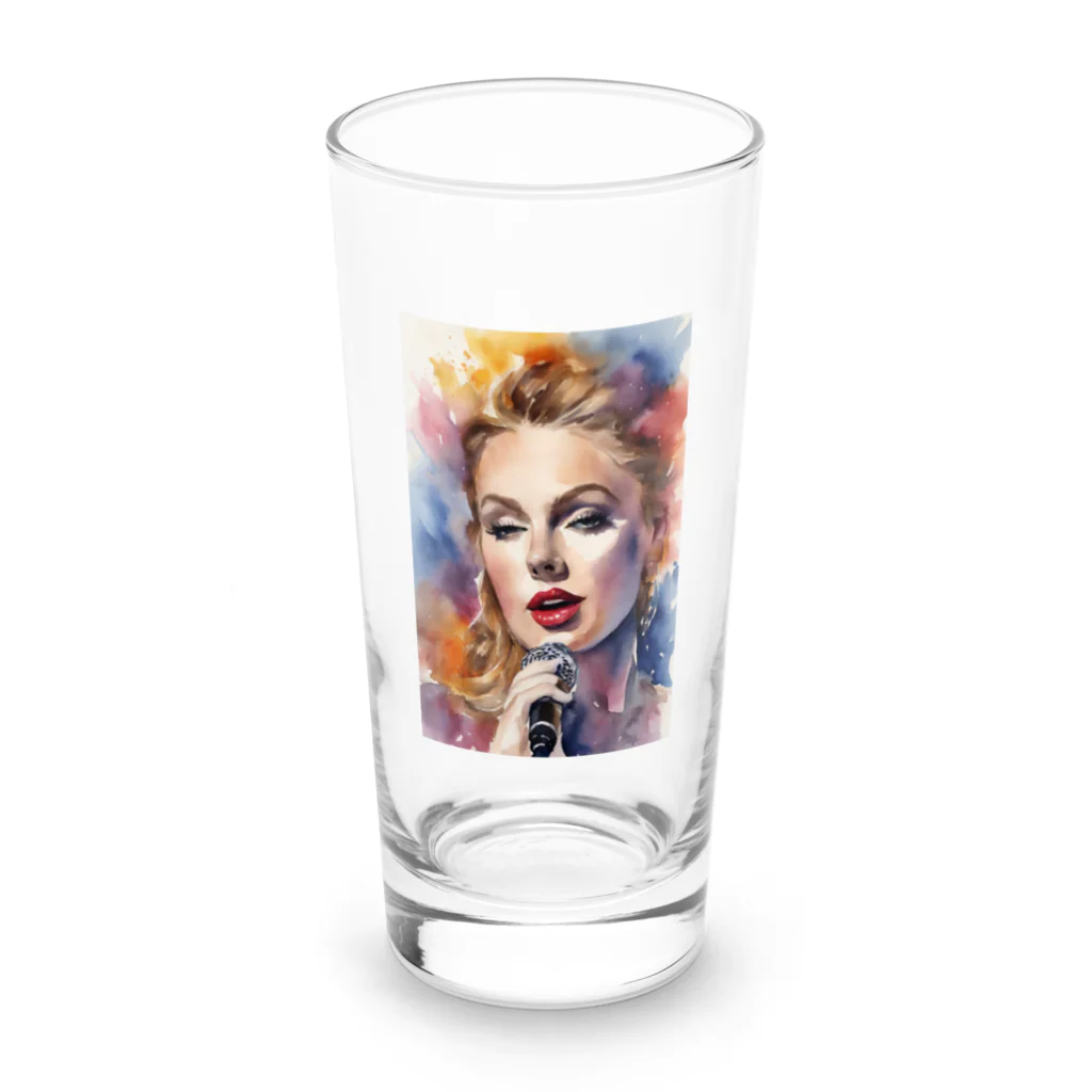 AI職人👨‍🏭のAI「Taylor Swift」水彩 Long Sized Water Glass :front