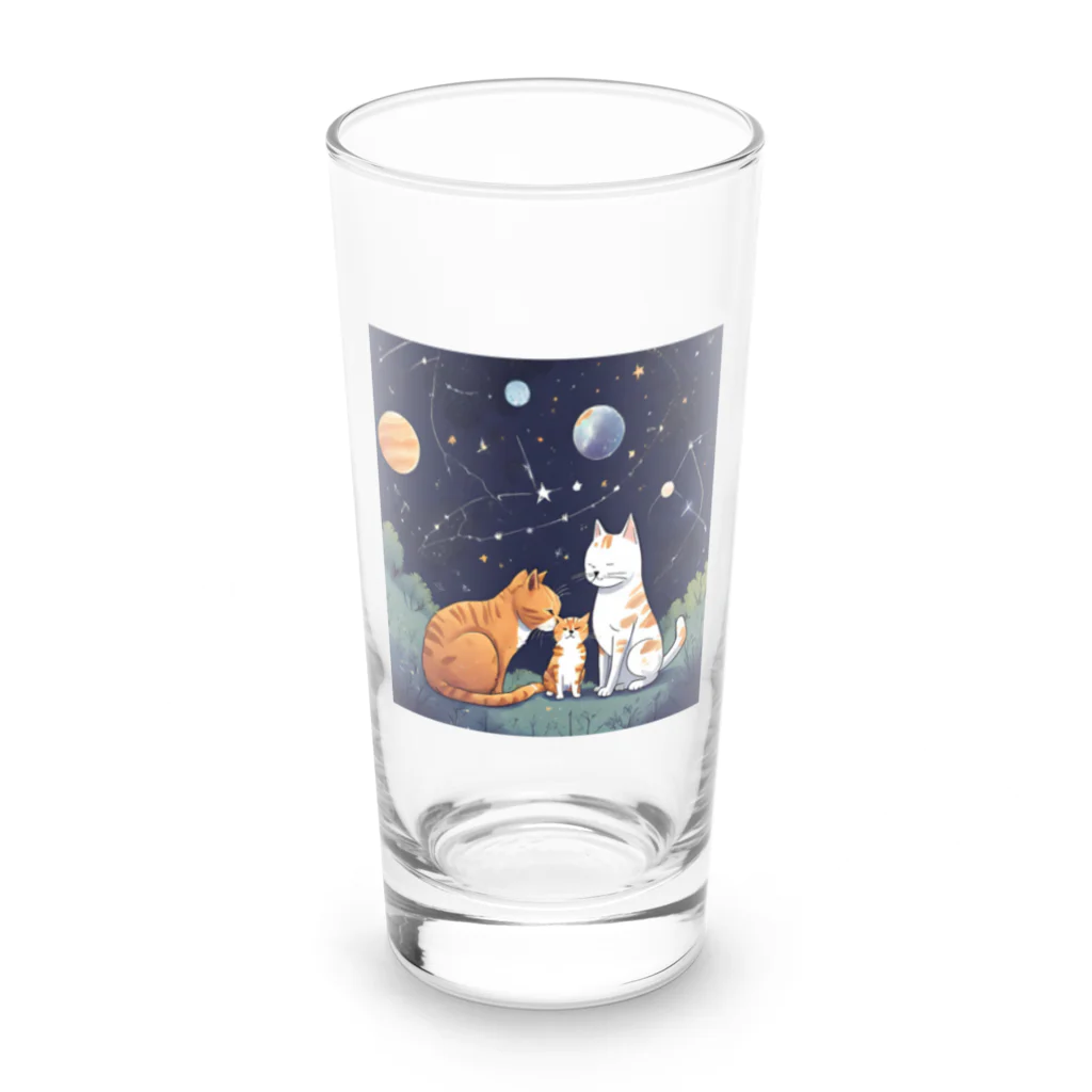 にゃんこワールドのにゃんこかぞく Long Sized Water Glass :front