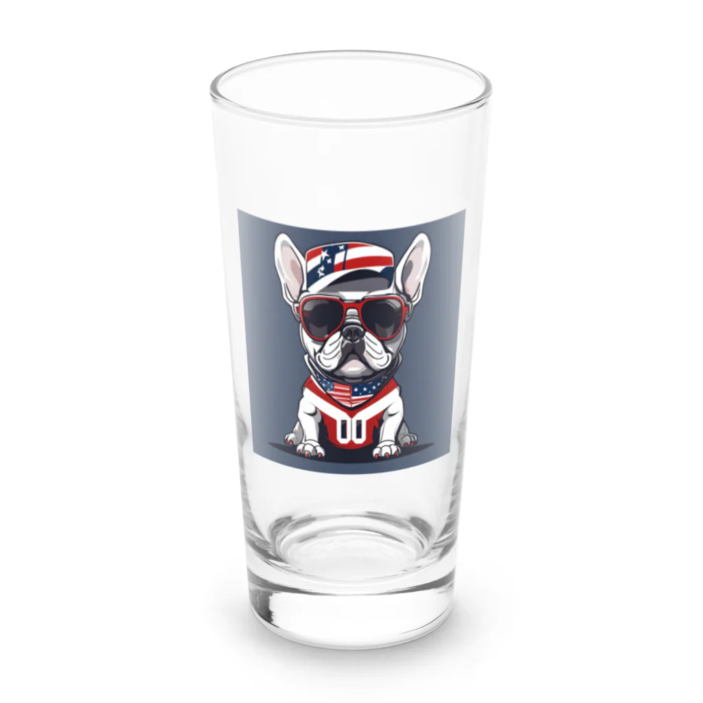 y1717のBullくん　アメフトをやる Long Sized Water Glass :front