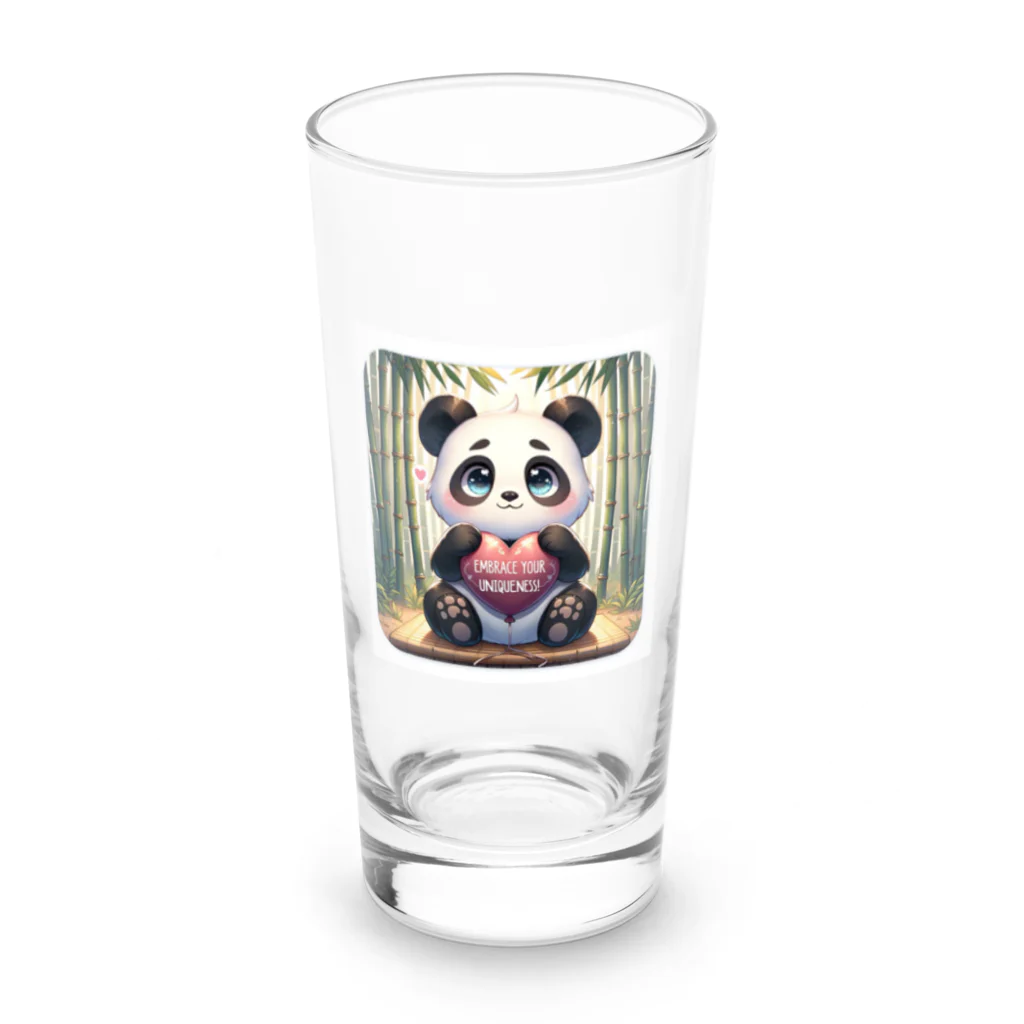 chikarabizのかわいいパンダ、イラストのグッズ Long Sized Water Glass :front