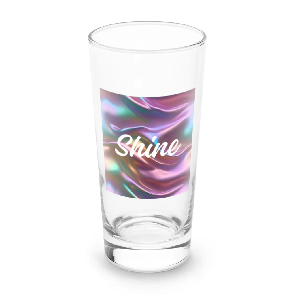 Kumamanのオーロラシルク　Shineロゴ入り Long Sized Water Glass :front