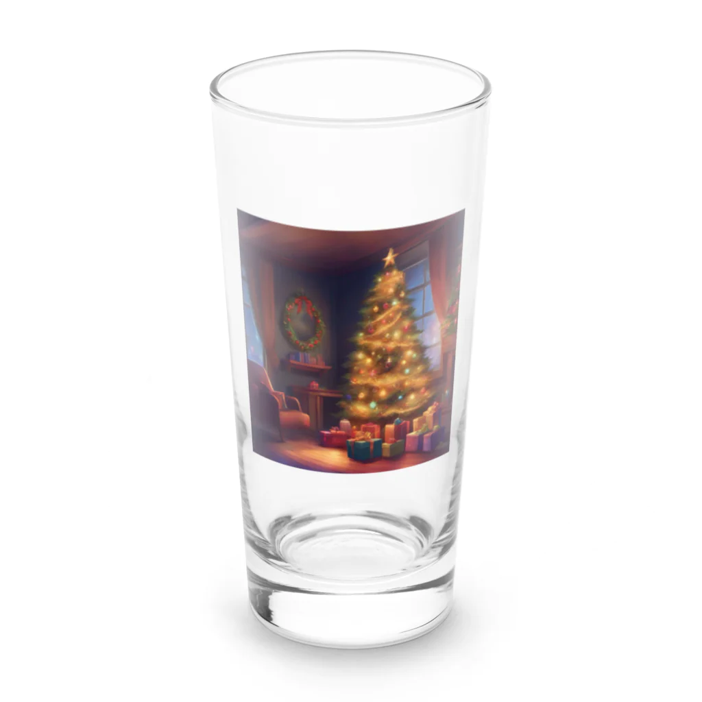 千裕アトリエ（いつもありがとう）のクリスマスツリー（Christmas Tree） Long Sized Water Glass :front