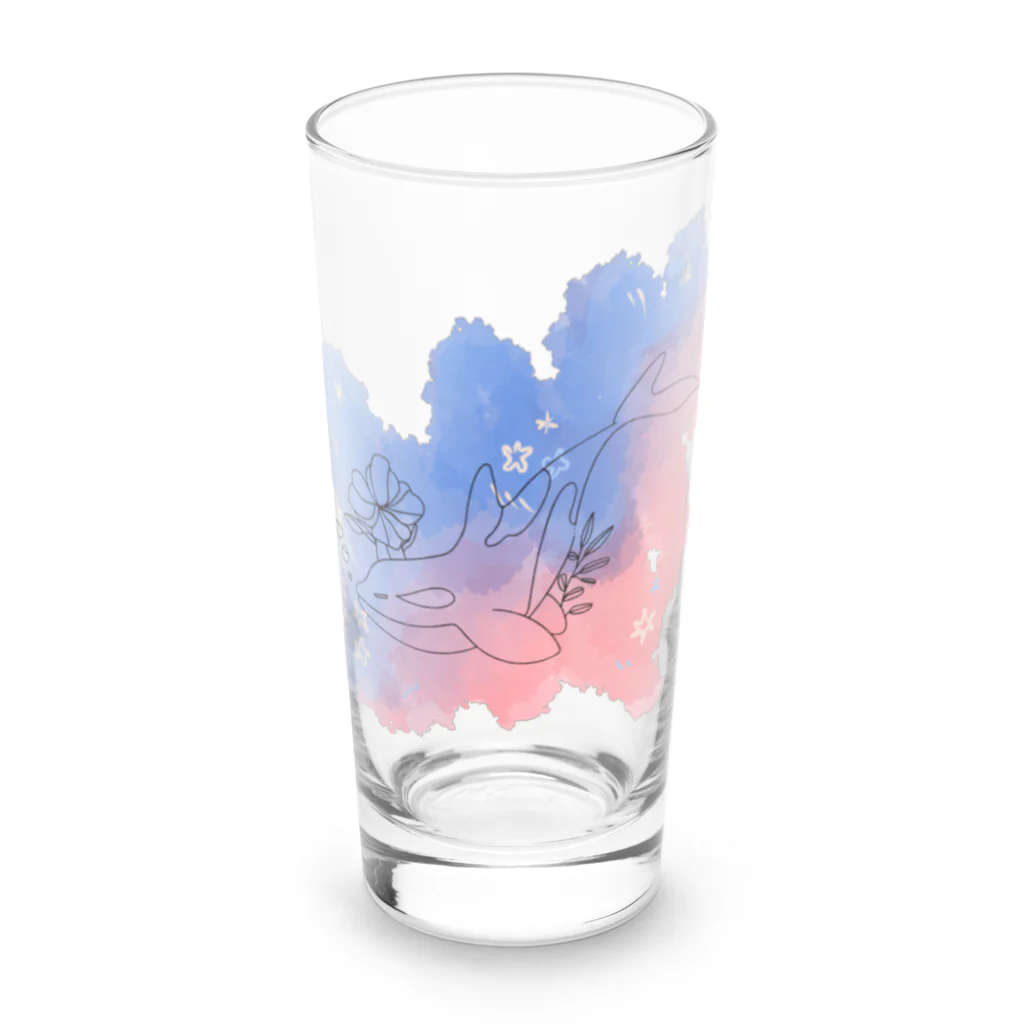 RabbitHouseの放浪シャチ Long Sized Water Glass :front