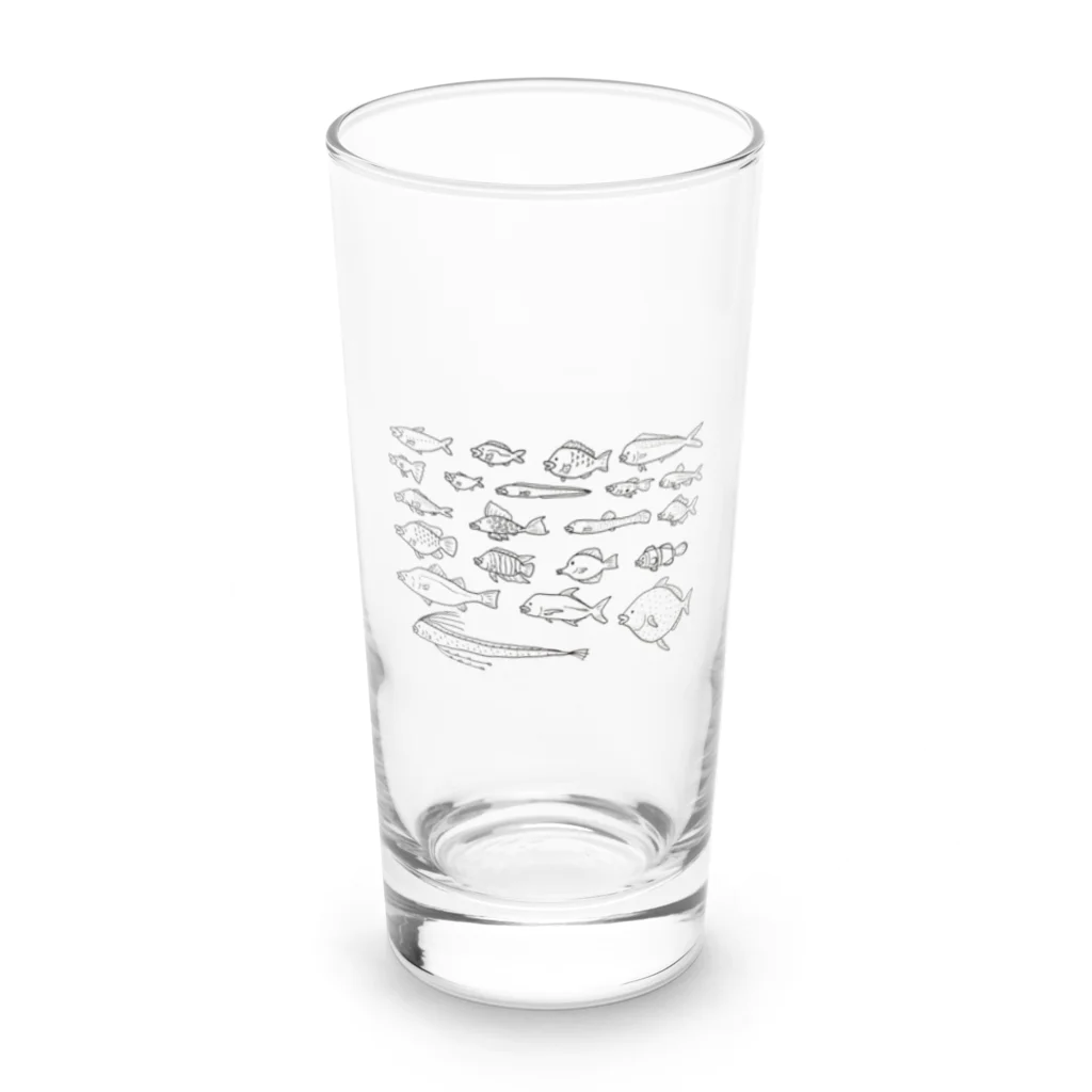 イカめしの魚群 －無表情－ Long Sized Water Glass :front