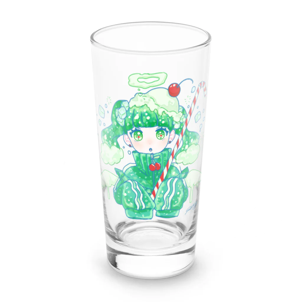沙糖5㌘のクリームソーダちゃん Long Sized Water Glass :front