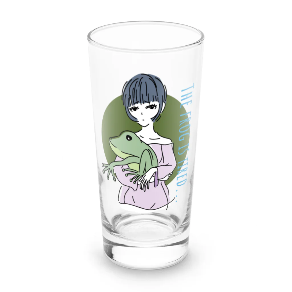 chicodeza by suzuriのカエル好きな女の子 Long Sized Water Glass :front