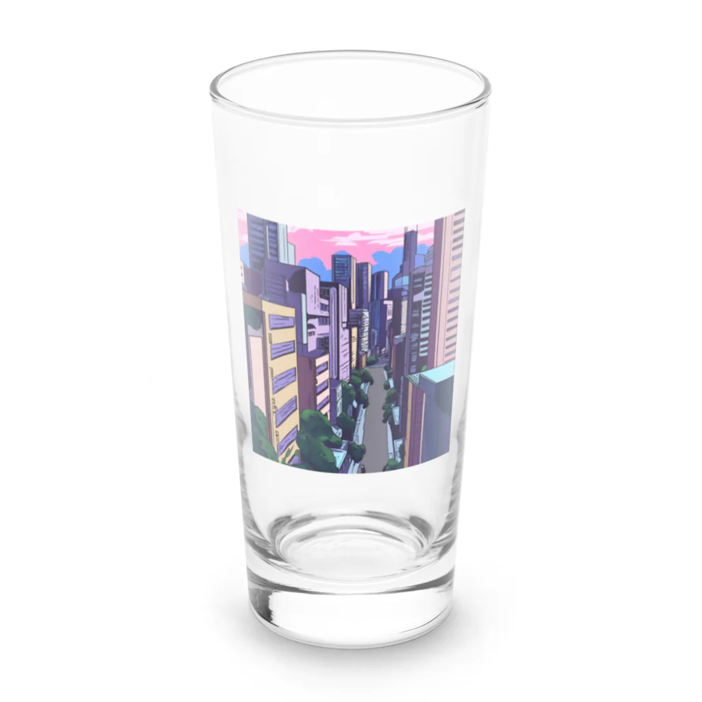 Chill_dreamのサイバーパンク風イラスト Long Sized Water Glass :front