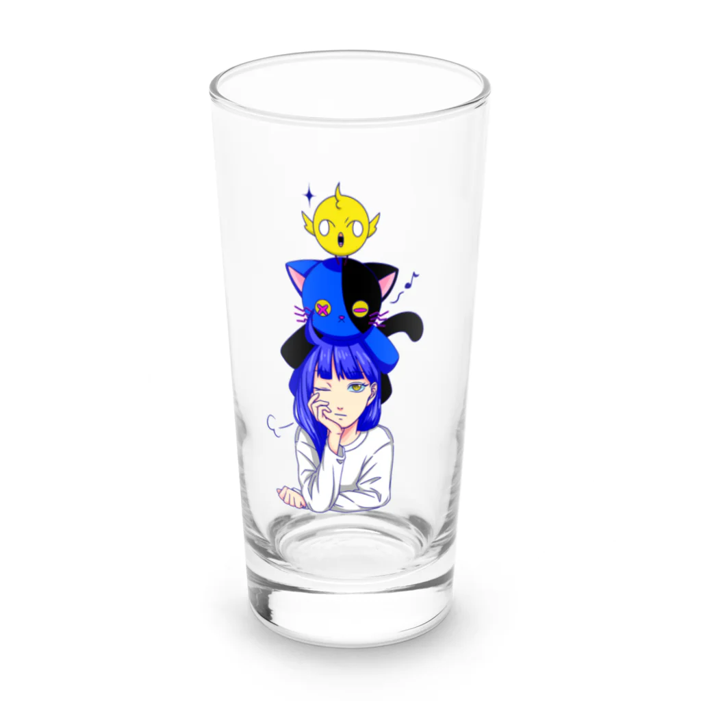 青と猫の青猫タワー Long Sized Water Glass :front