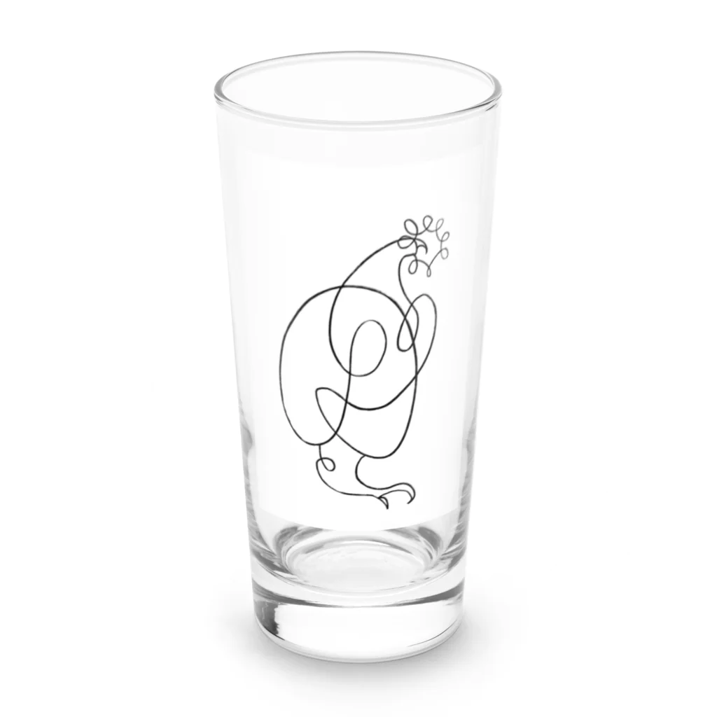 techonionの一筆bird_1 Long Sized Water Glass :front