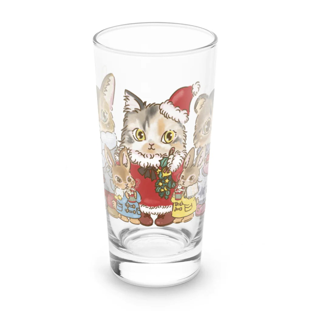 猫のきぬくんのお店のハウルくん一家　クリスマスツアー Long Sized Water Glass :front