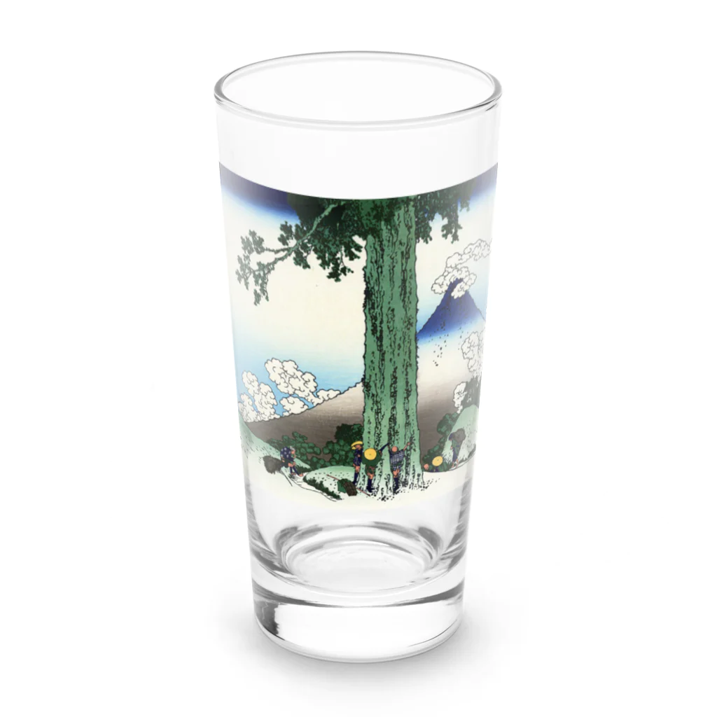 浮世絵屋の北斎「富嶽三十六景⑰　甲州三嶌越」葛飾北斎の浮世絵 Long Sized Water Glass :front