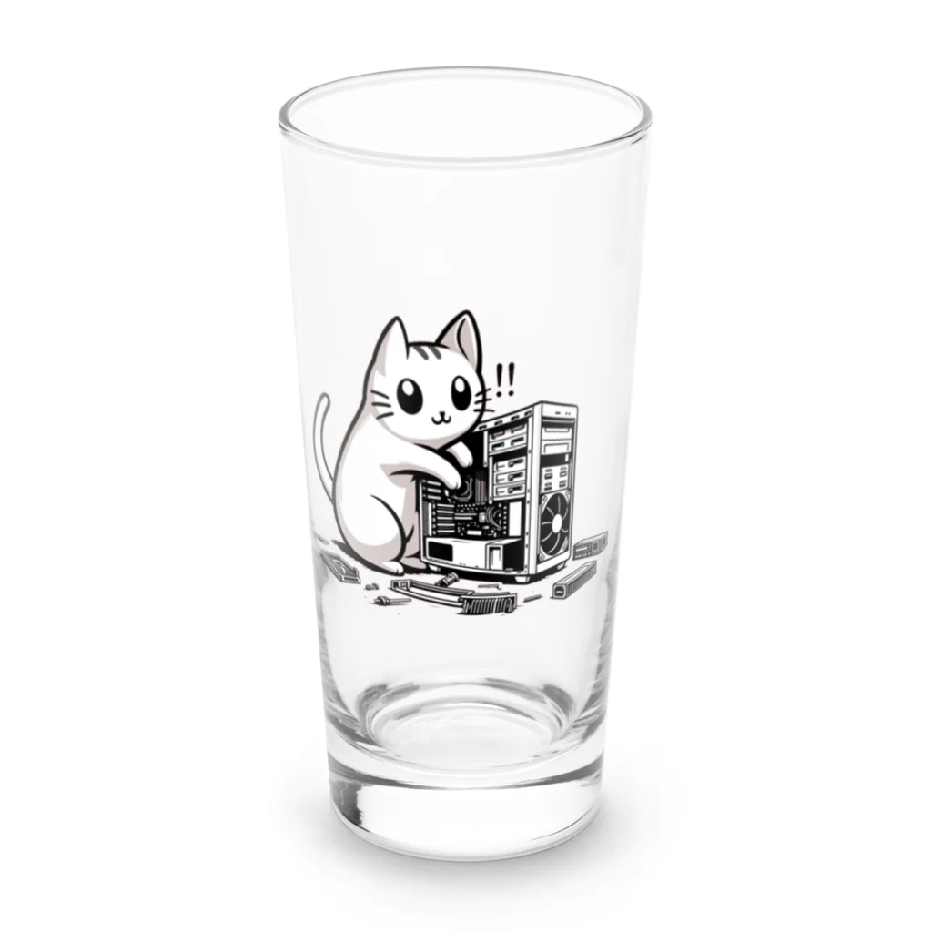 Kalytero グッズ制作部のPCクラッシャー猫 Long Sized Water Glass :front